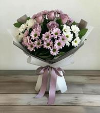 Букет цветов из:  Хризантемы и Розы #REPLACE_PRED# Малошуйке