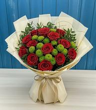 Букет цветов из:  Розы и Хризантемы в Малошуйке