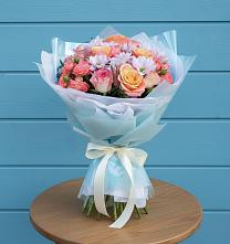 Букет цветов из:  Хризантемы и Розы #REPLACE_PRED# Малошуйке