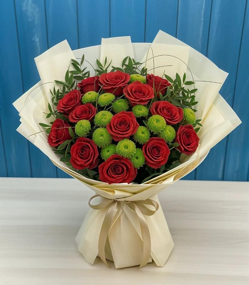 Букет цветов из: Розы и Хризантемы в Малошуйке