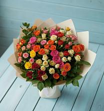Букет Микс из разноцветных кустовых роз #REPLACE_PRED# Малошуйке