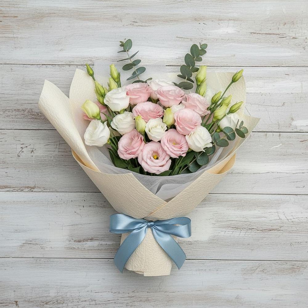 Букет цветов из: Лизиантусы в Малошуйке